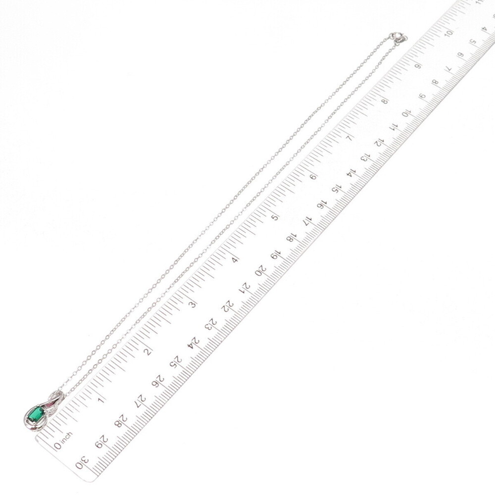 Sun 925 Sterling Silver Real Diamond Chrome Diopside Infinity Chain Necklace 18" - Picture 2 of 8